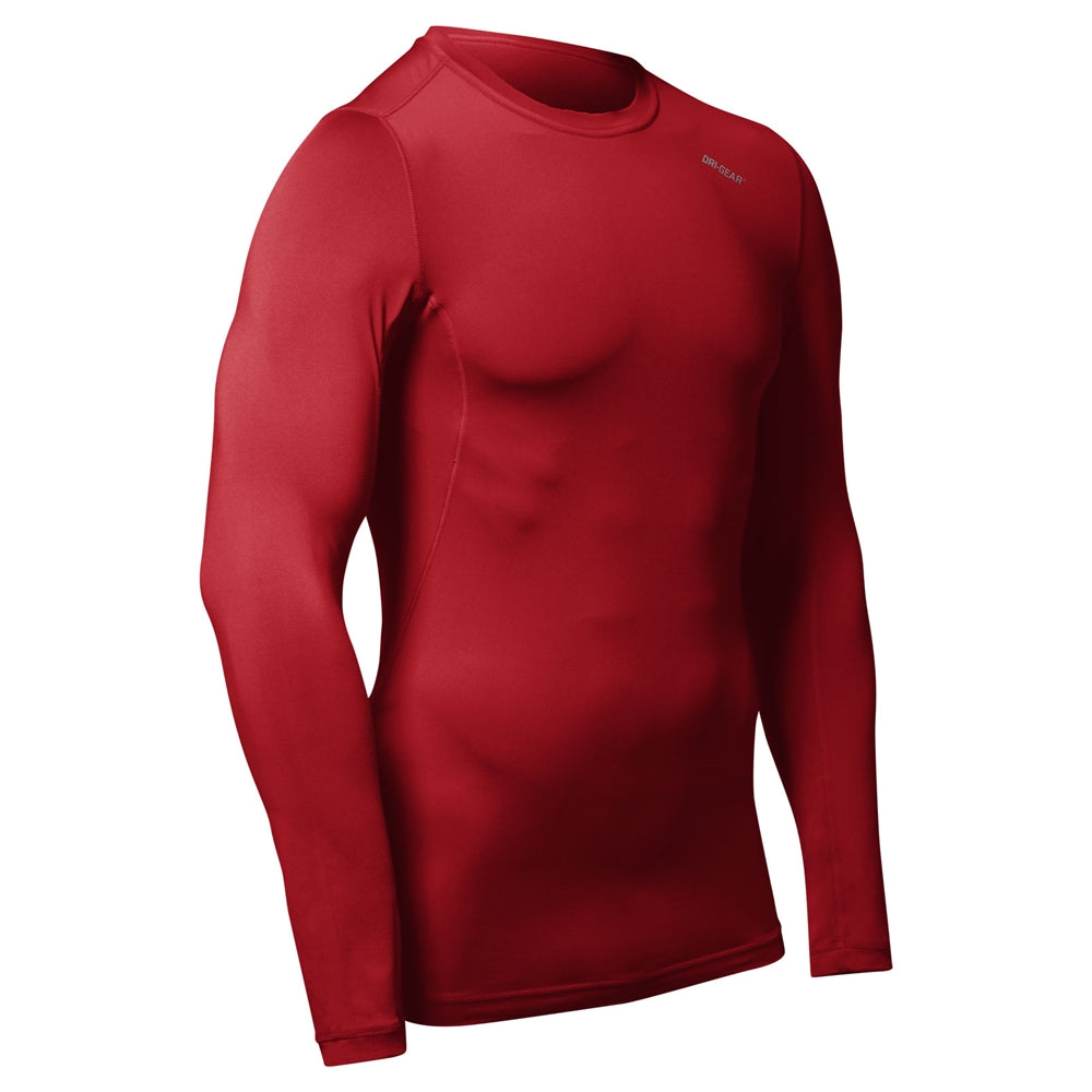 Champro Youth Lightning Long Sleeve Compression Shirt-Scarlet