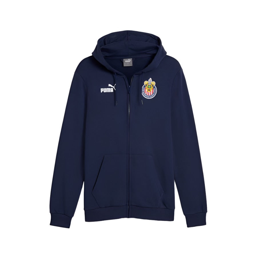 Puma Men's Chivas Guadalajara Culture Hooded Full Zip-Up - Navy