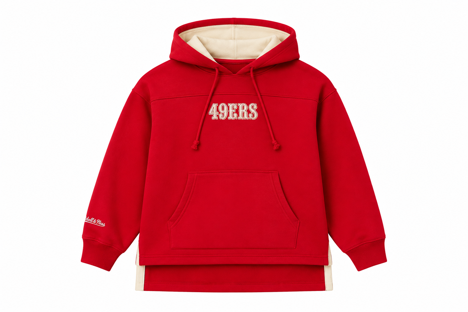 Mitchell & Ness Women's San Francisco 49ers Retro Roots FT Cropped Hoodie - Scarlet
