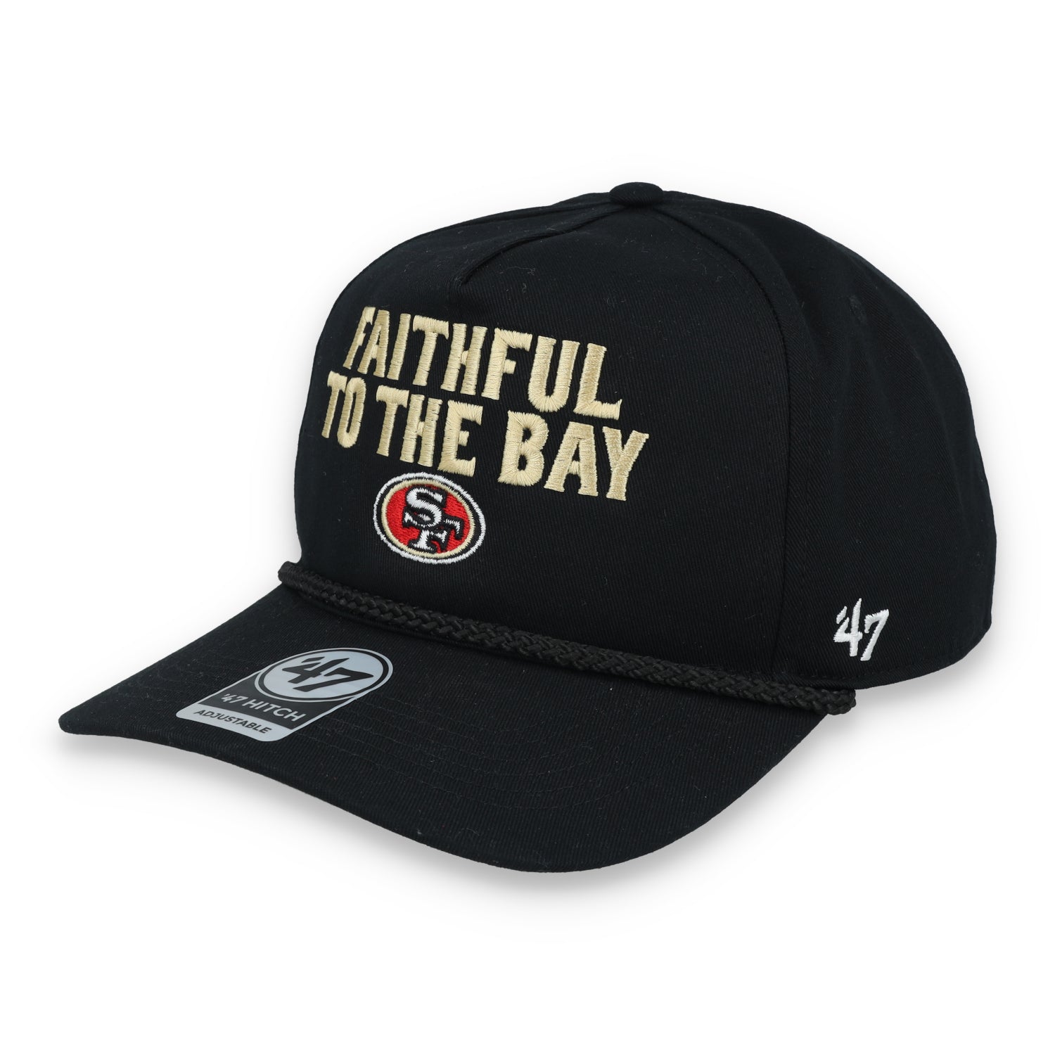 '47 Brand San Francisco 49ers Rope Hitch Adjustable Hat-Black
