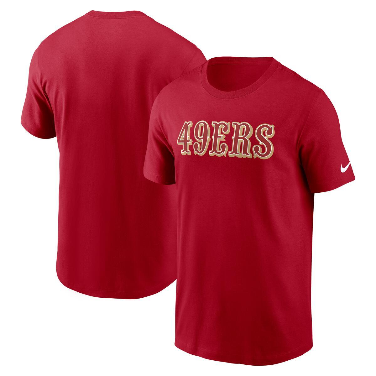 Nike Men's San Francisco 49ers Primetime Wordmark Performance T-Shirt - Scarlet