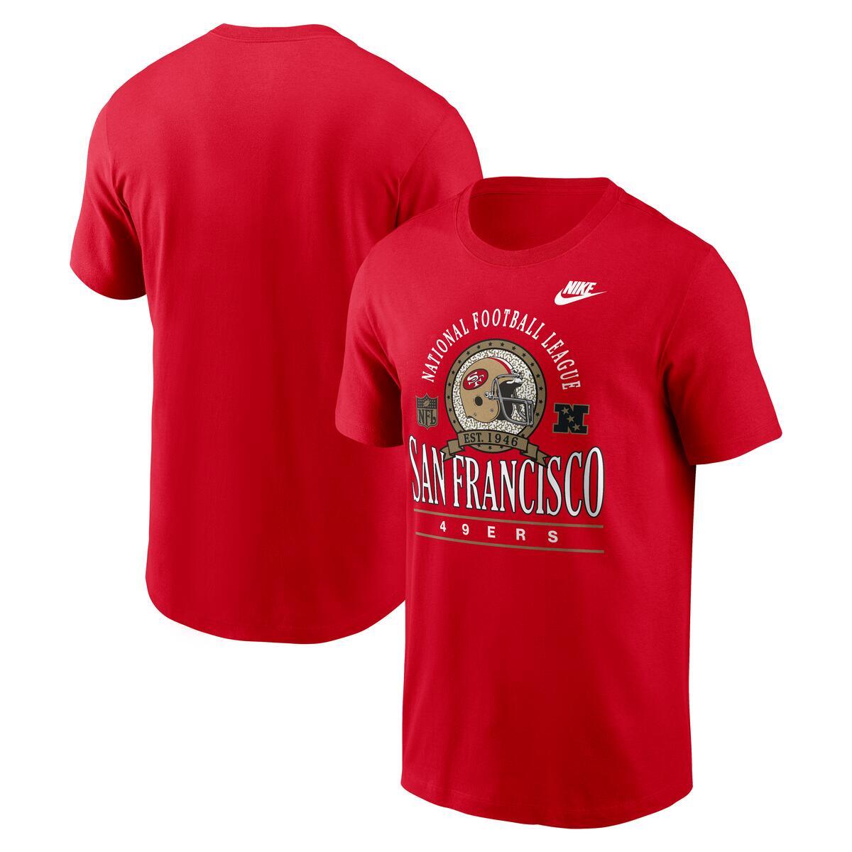 Nike San Francisco 49ers Rewind Team Spirit T-Shirt -Scarlet