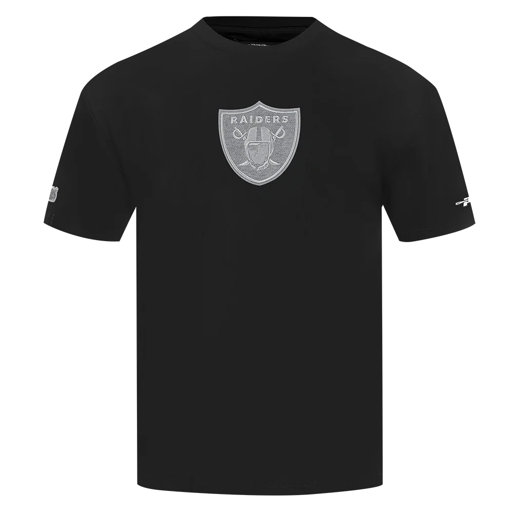 Pro Standard Las Vegas Raiders Reverse French Terry Cotton Jersey Drop T-Shirt-Black
