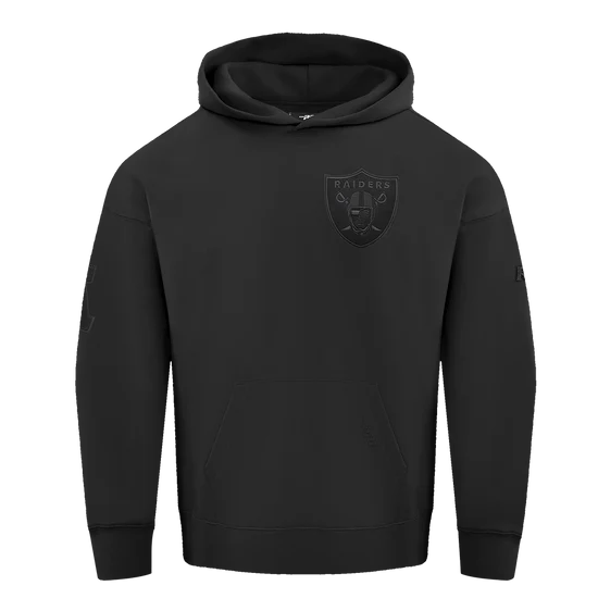Pro Standard Las Vegas Raiders Neutral Drop Shoulder Fleece Pullover Hoodie- Black