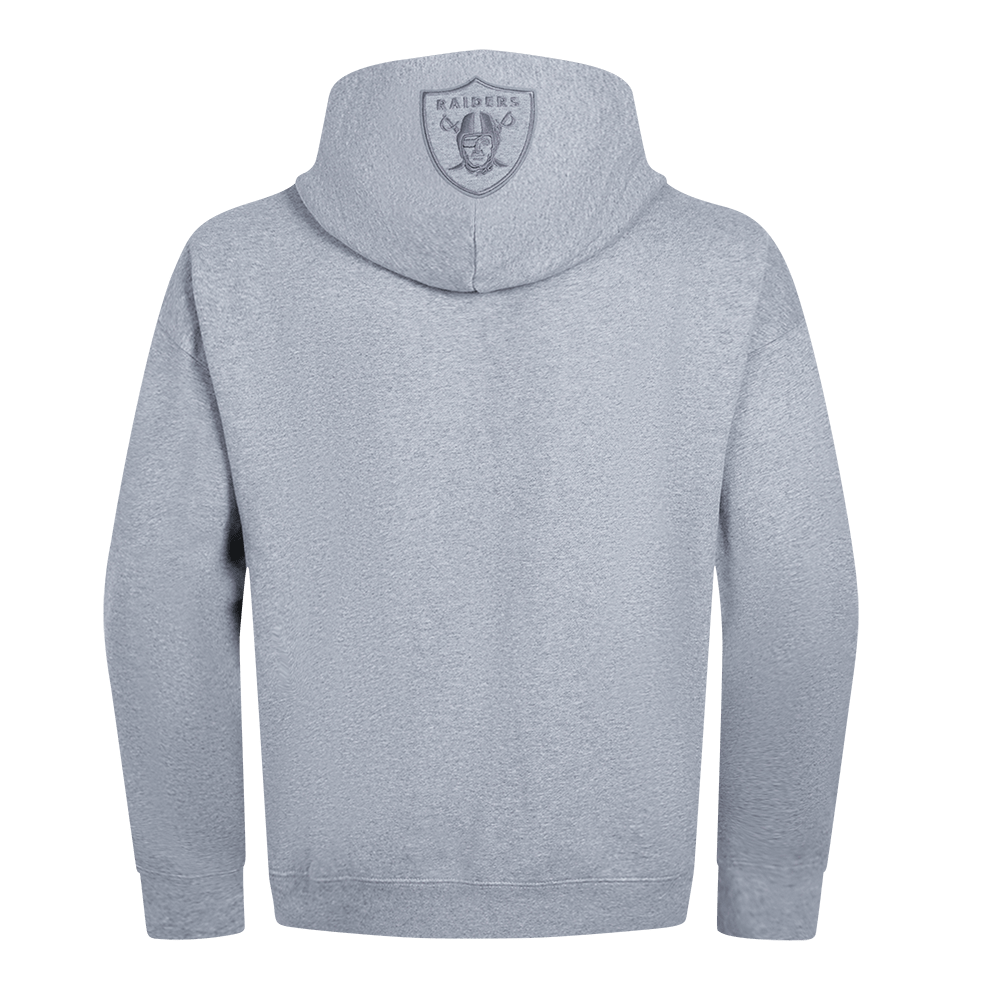 Pro Standard Men's Las Vegas Raiders Neutral Drop Shoulder Fleece Pullover Hoodie - Dark Heather Gray, back view