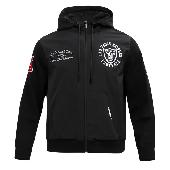 Pro Standard Las Vegas Raiders Hybrid Woven FZ Hoodie-Black