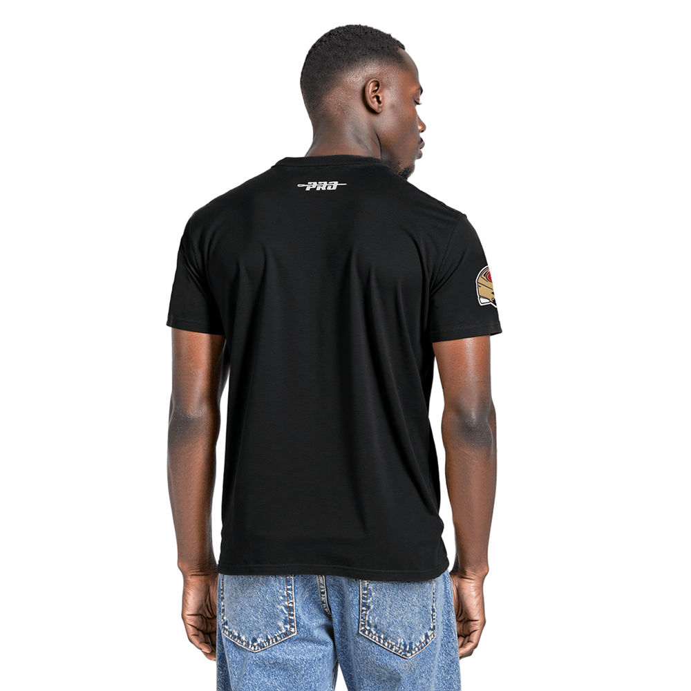 Pro Standard Men's San Francisco 49ers Team Badge T-Shirt - Black, model back view