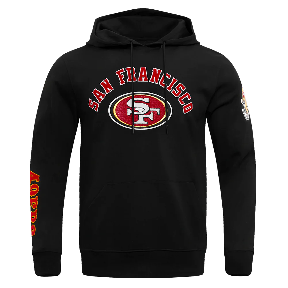 PRO STANDARD SAN FRANCISCO 49ERS CLASSIC BRISTLE FLC PO HOODIE-BLACK