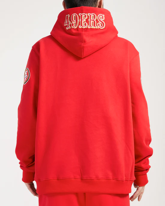 PRO STANDARDS SAN FRANCISCO 49ERS OLD ENGLISH FLC PO HOODIE-RED