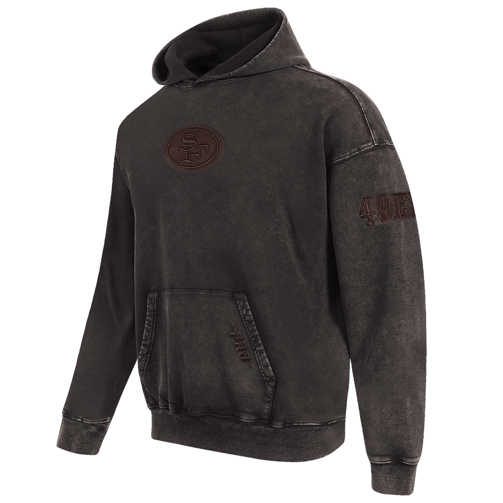 Pro Standard Men's San Francisco 49ers Washed Classic French Terry Pullover Hoodie - Washed Brown, front view