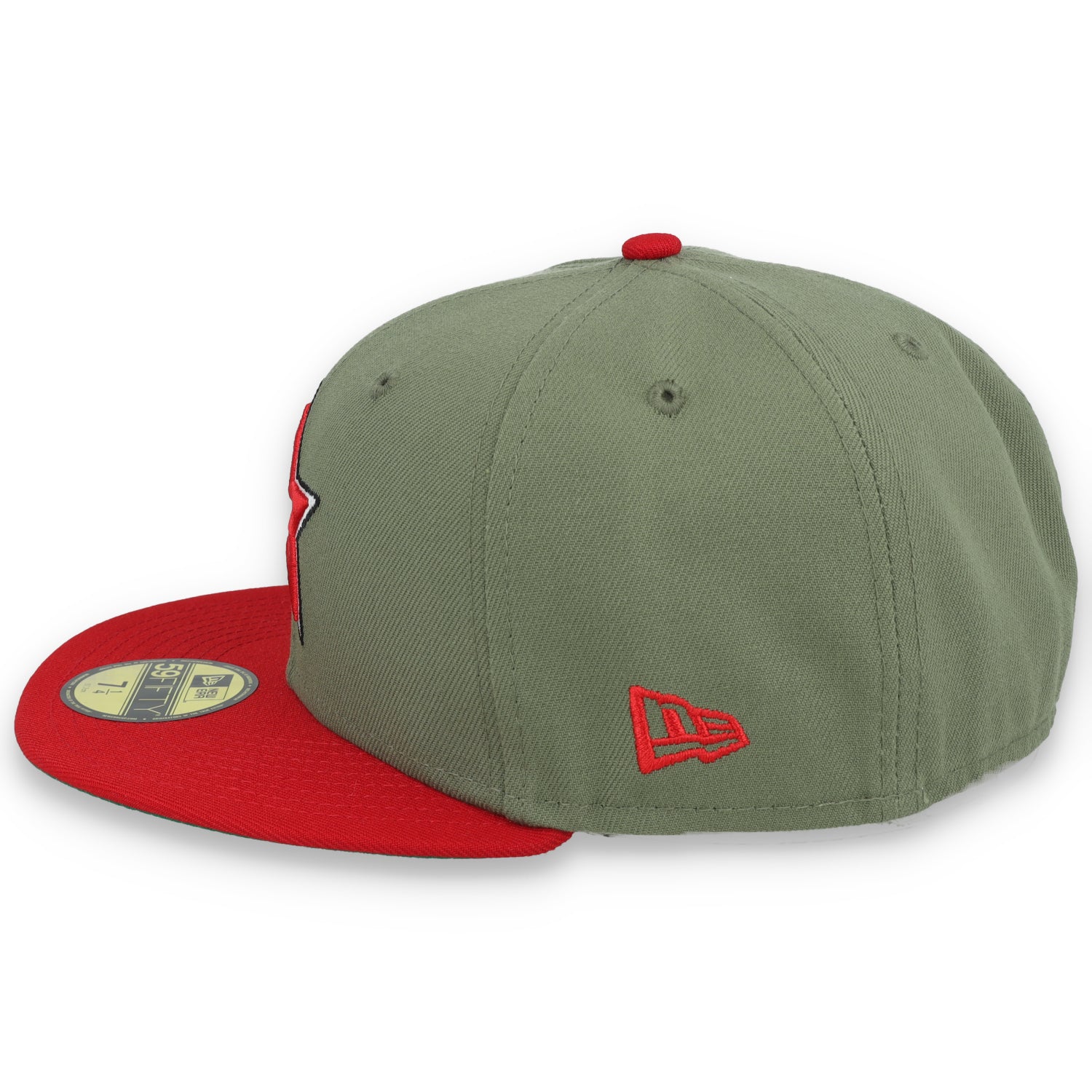 Houston All Star game Side Patch 59FIFTY Fitted Hat- Olive Green