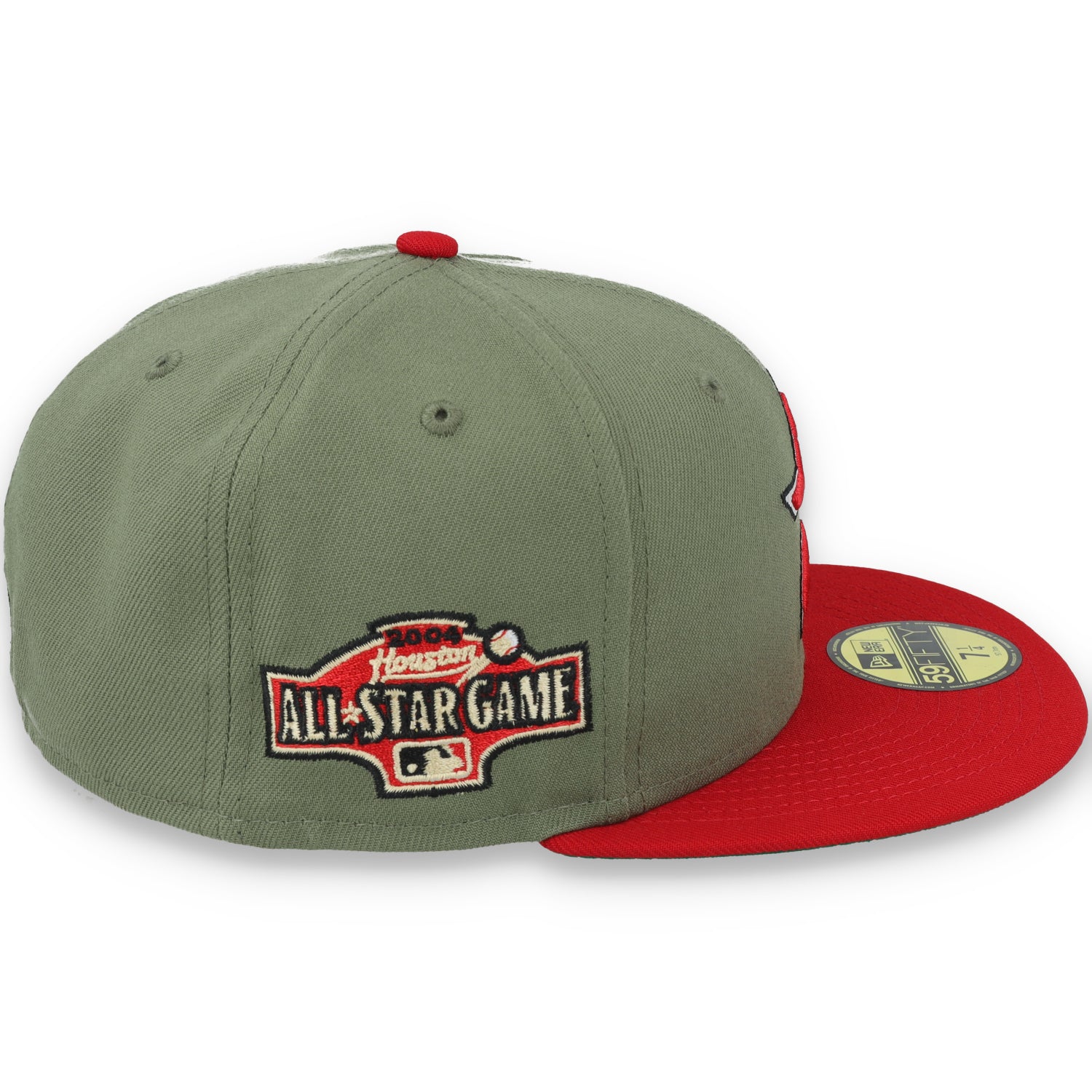 Houston All Star game Side Patch 59FIFTY Fitted Hat- Olive Green