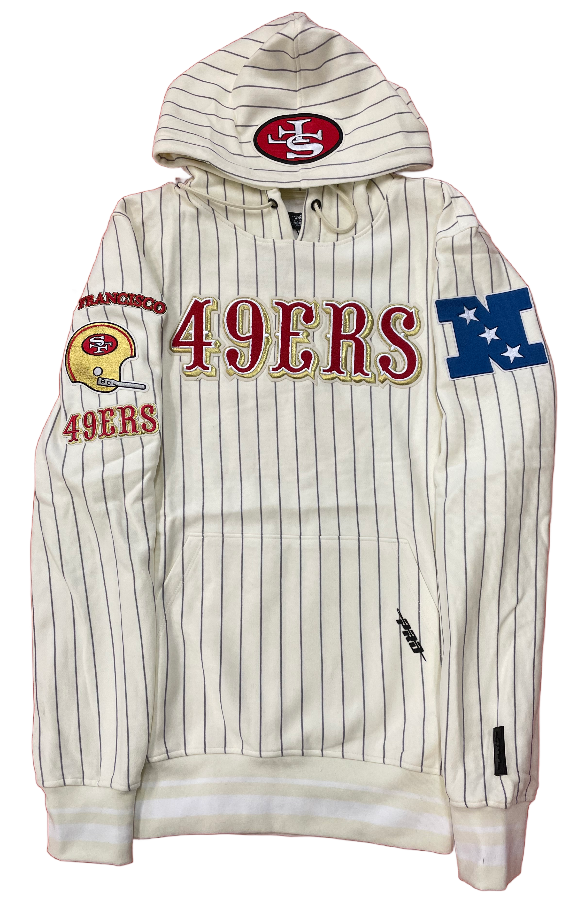 Pro Standards San Francisco 49ers Retro Classic Pinstripe Hoodie-Neutral