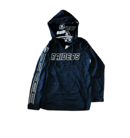 RAIDERS WOMEN NFL TEAM APPAREL KNIT HOODED TOP-BLACK