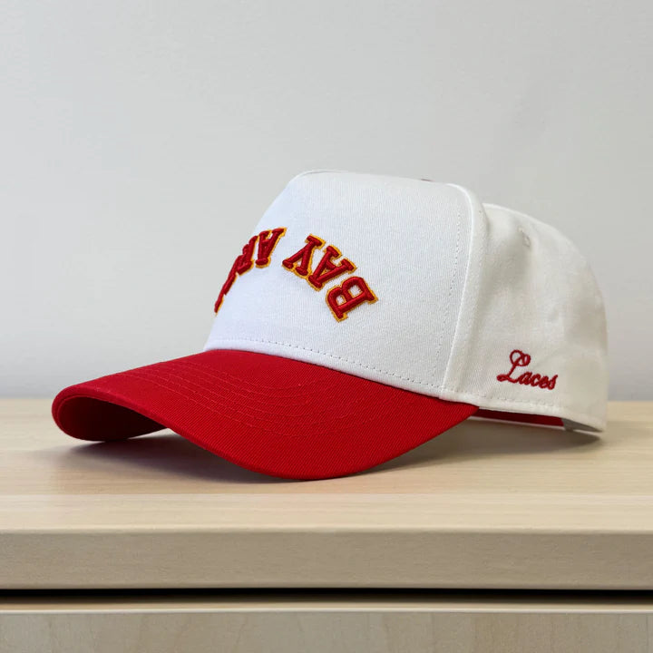 Laces Bay Area Downside Up Adjustable Hat- Red/Gold