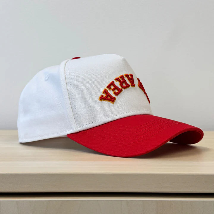 Laces Bay Area Downside Up Adjustable Hat- Red/Gold