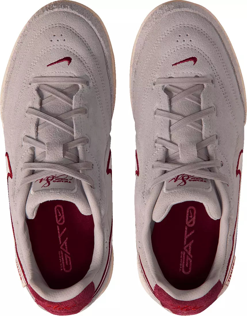 Nike Jr. Tiempo Streetgato PRM Big Kids' Indoor/Court Low-Top Soccer Shoes-Moon Particle/chalk-team Red