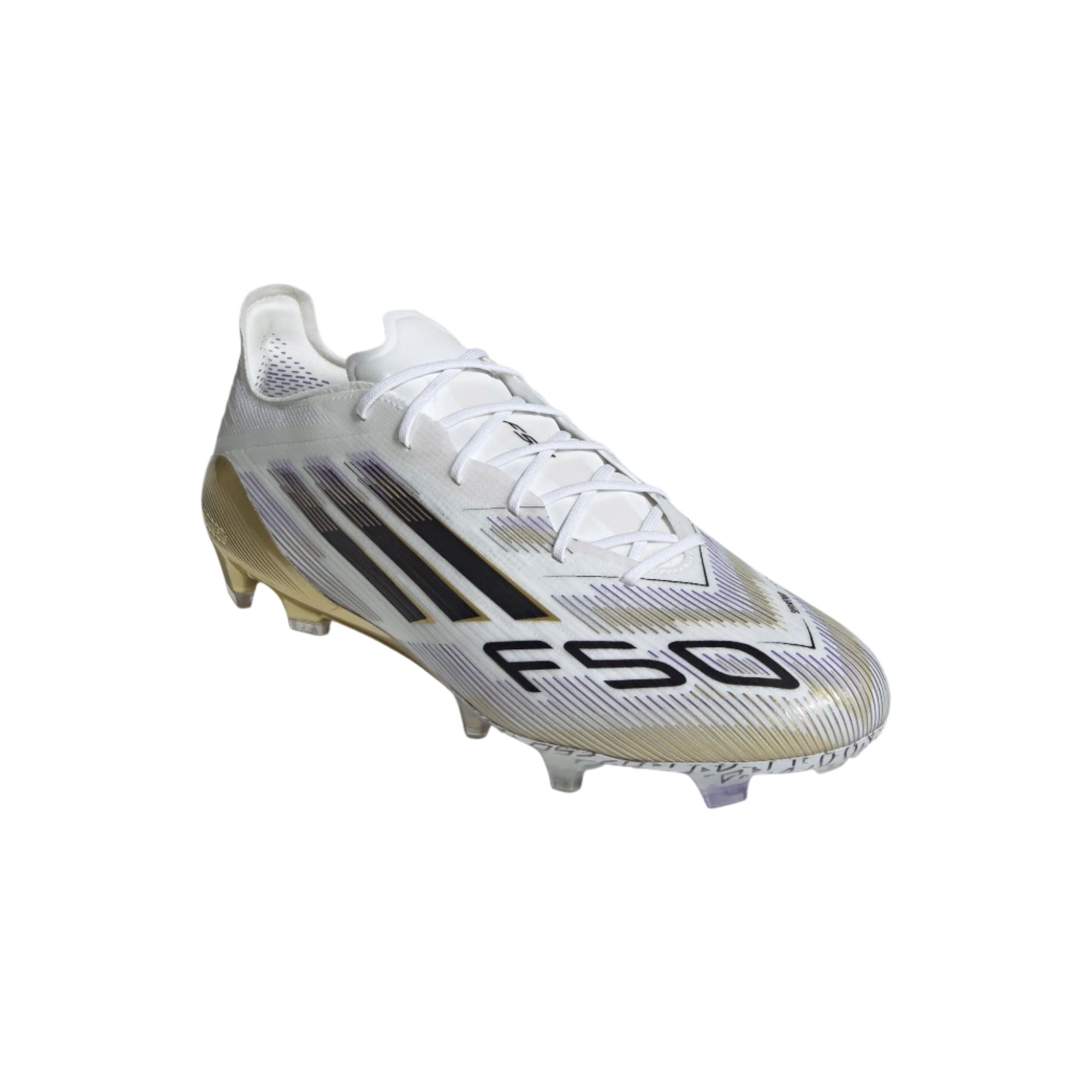 Adidas F50 Elite FG/MG-Cloud White / Core Black / Gold Metallic