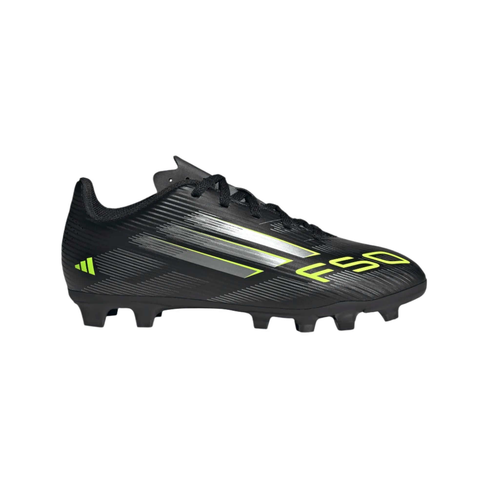 Adidas Jr F50 Club FG/MG-BLACK/IRONMT/LUCLEM