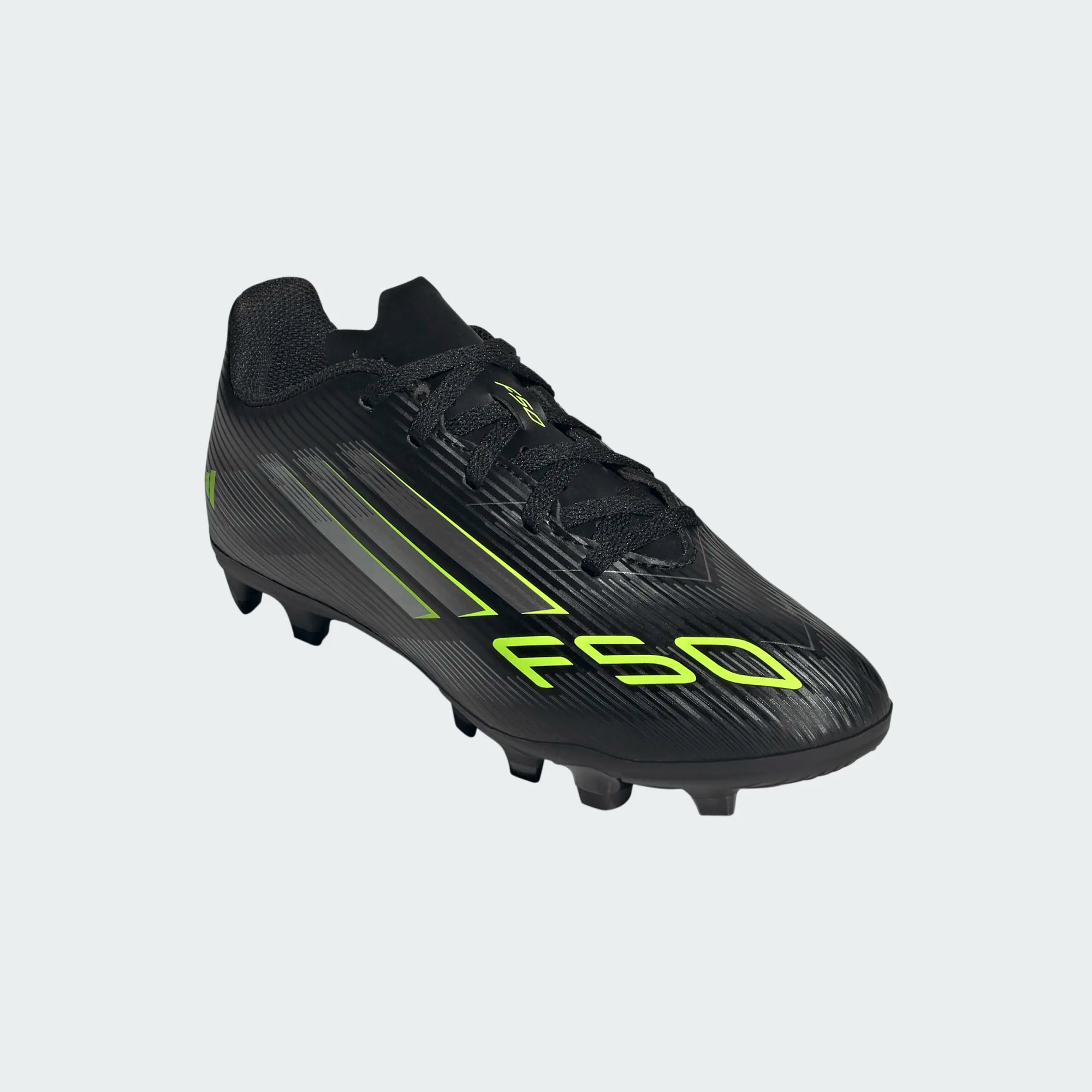 Adidas Jr F50 Club FG/MG-BLACK/IRONMT/LUCLEM
