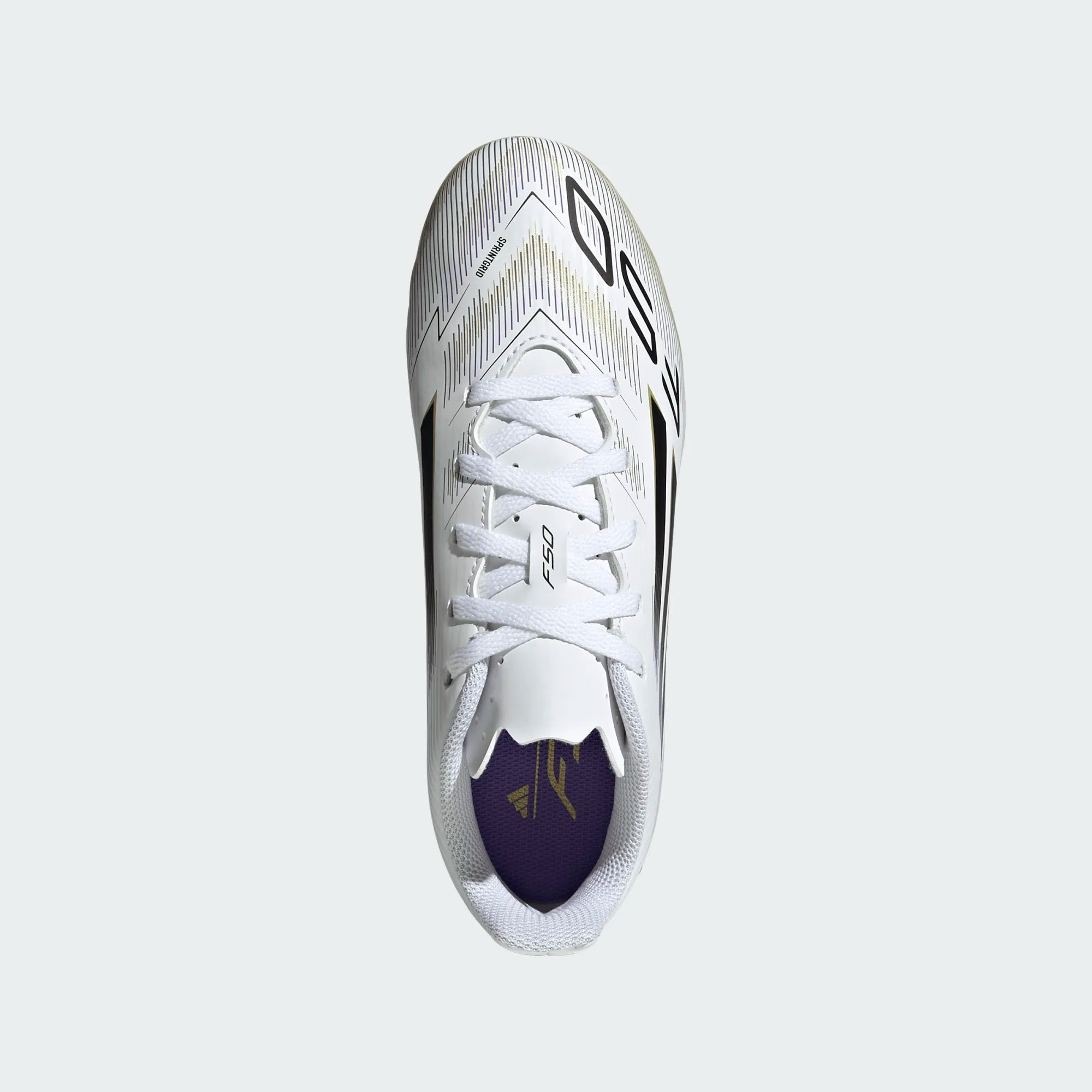 Adidas Jr F50 Club FG/MG-White/Black/Gold