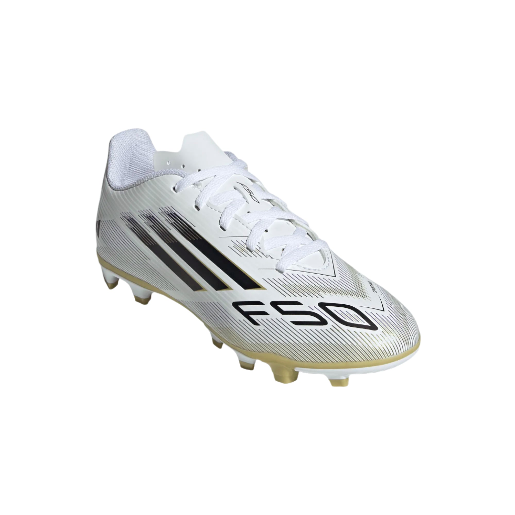 Adidas Jr F50 Club FG/MG-White/Black/Gold