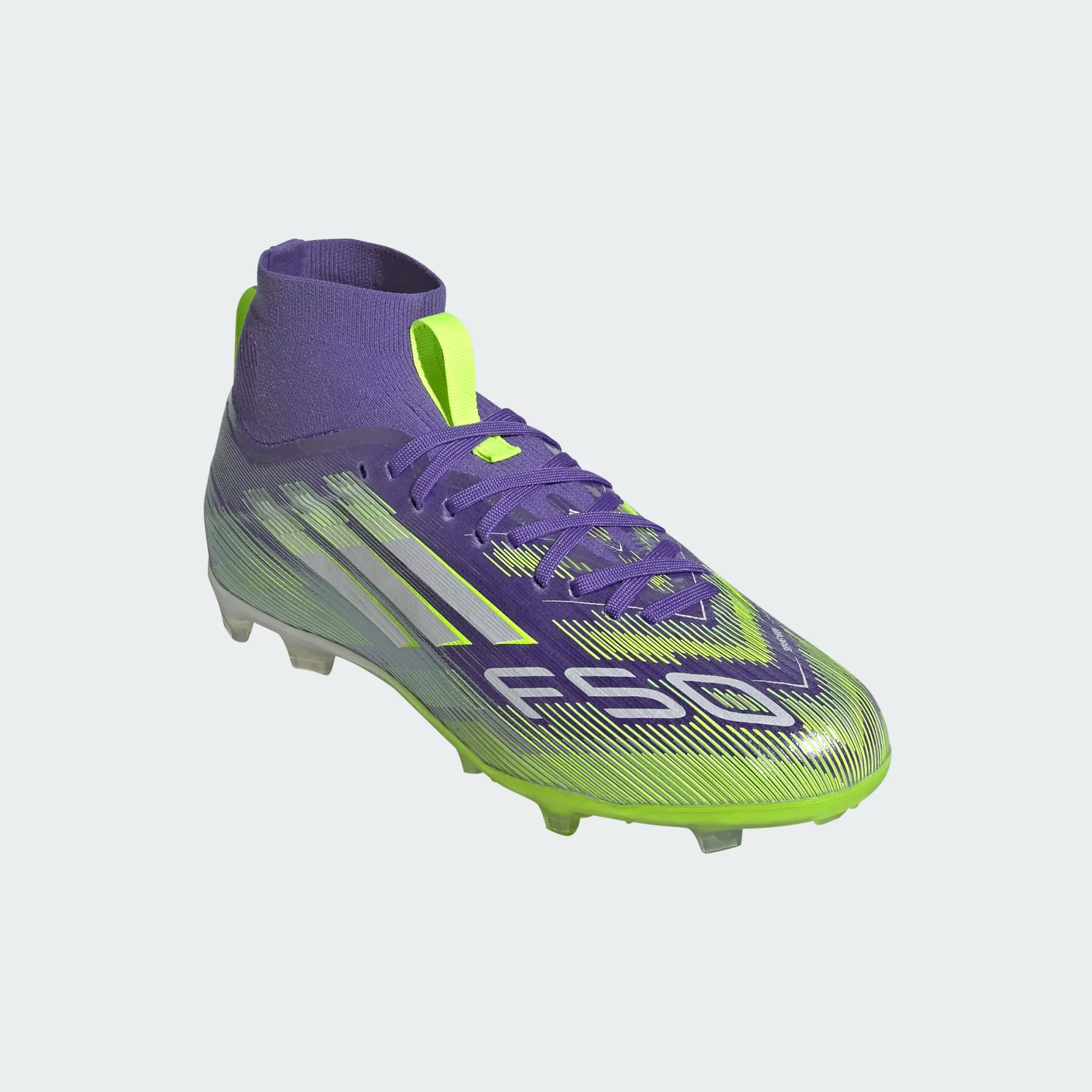 Adidas JR F50 Mid Elite FG/MG-PURRUS/FTWWHT/LUCLEM