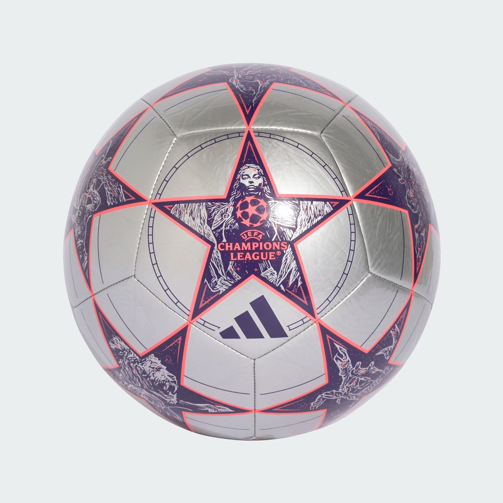 Adidas Champions League Club Soccer Ball 25/26- SILVMT/DPURPL/TURBO
