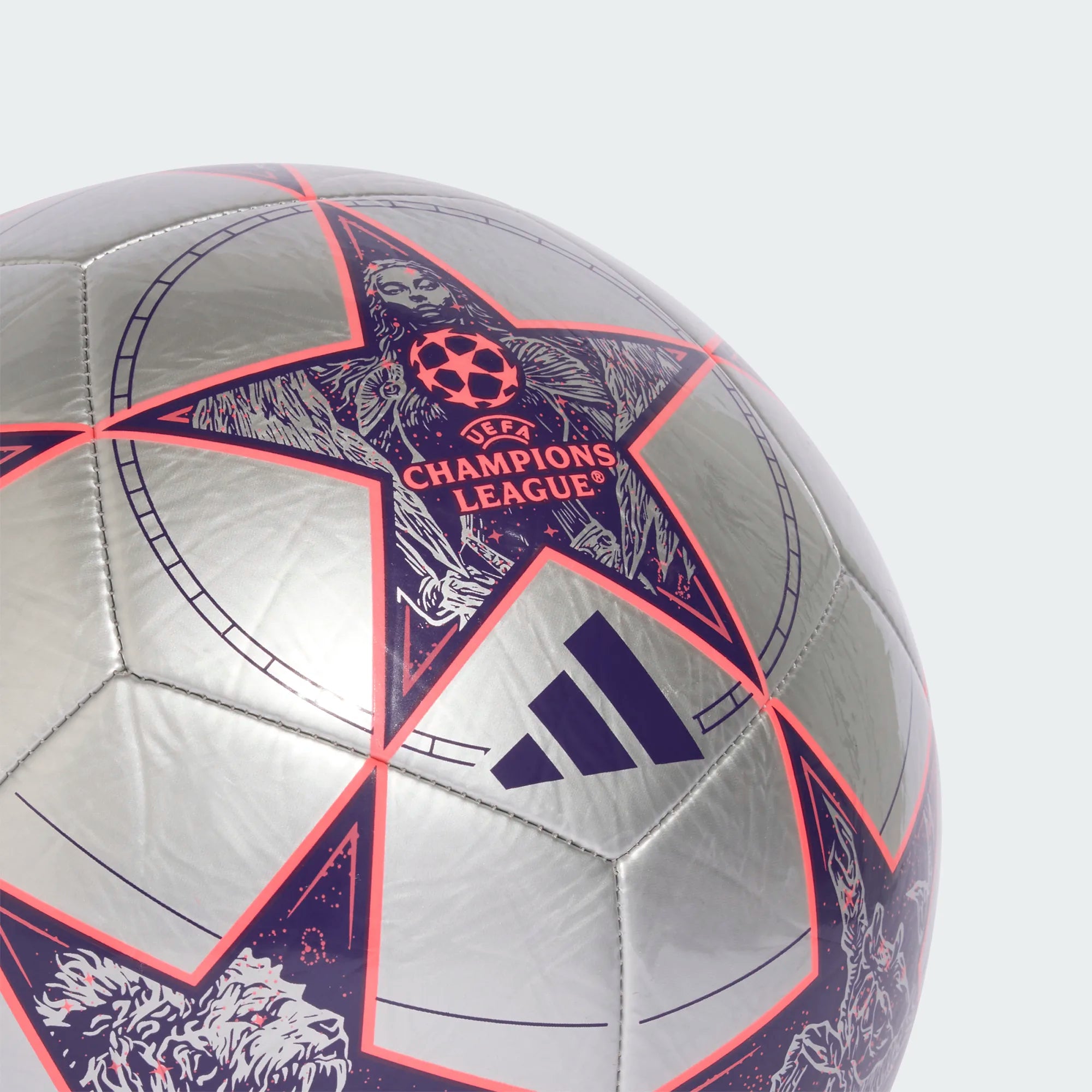 Adidas Champions League Club Soccer Ball 25/26- SILVMT/DPURPL/TURBO