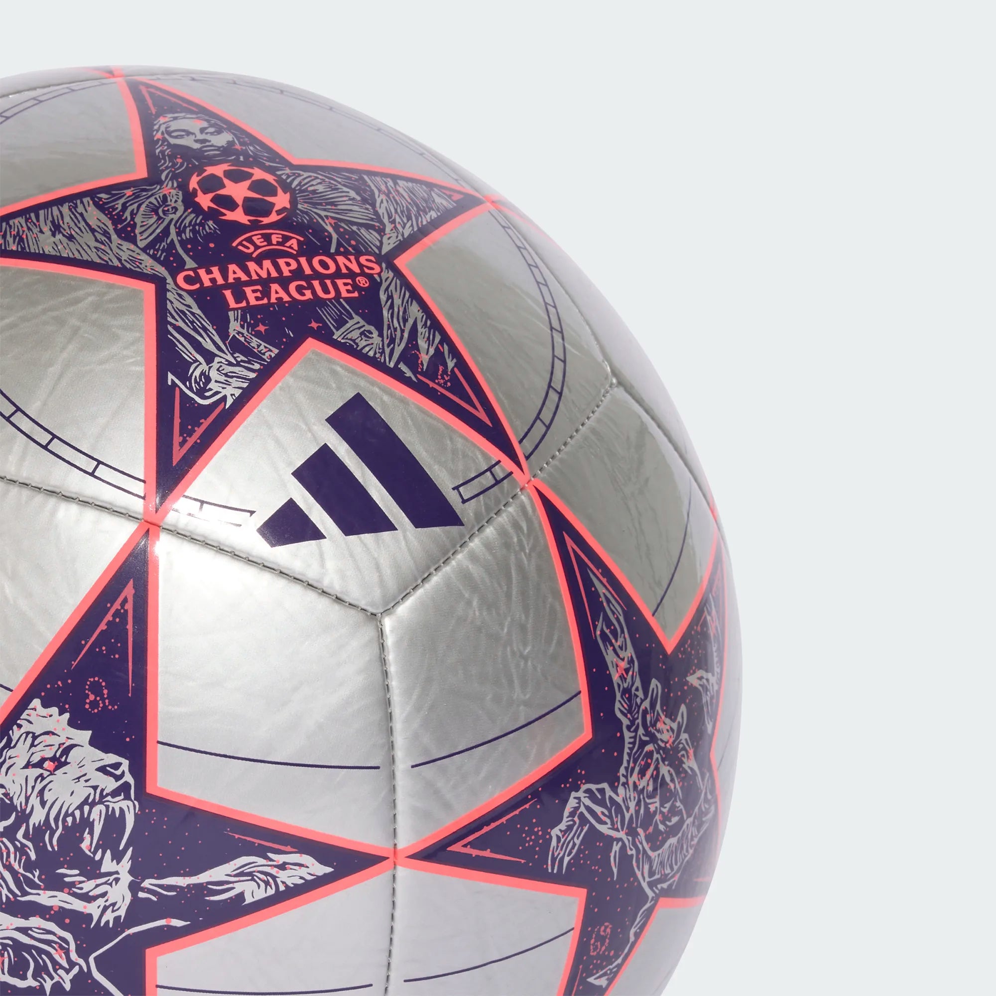 Adidas Champions League Club Soccer Ball 25/26- SILVMT/DPURPL/TURBO