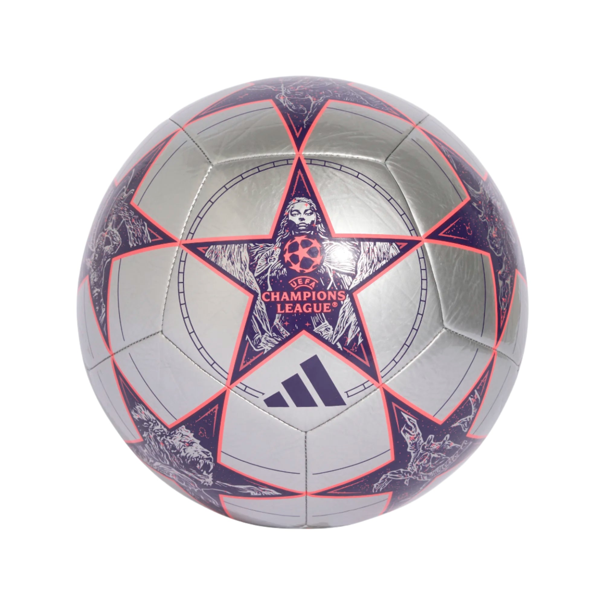 Adidas Champions League Club Soccer Ball 25/26- SILVMT/DPURPL/TURBO