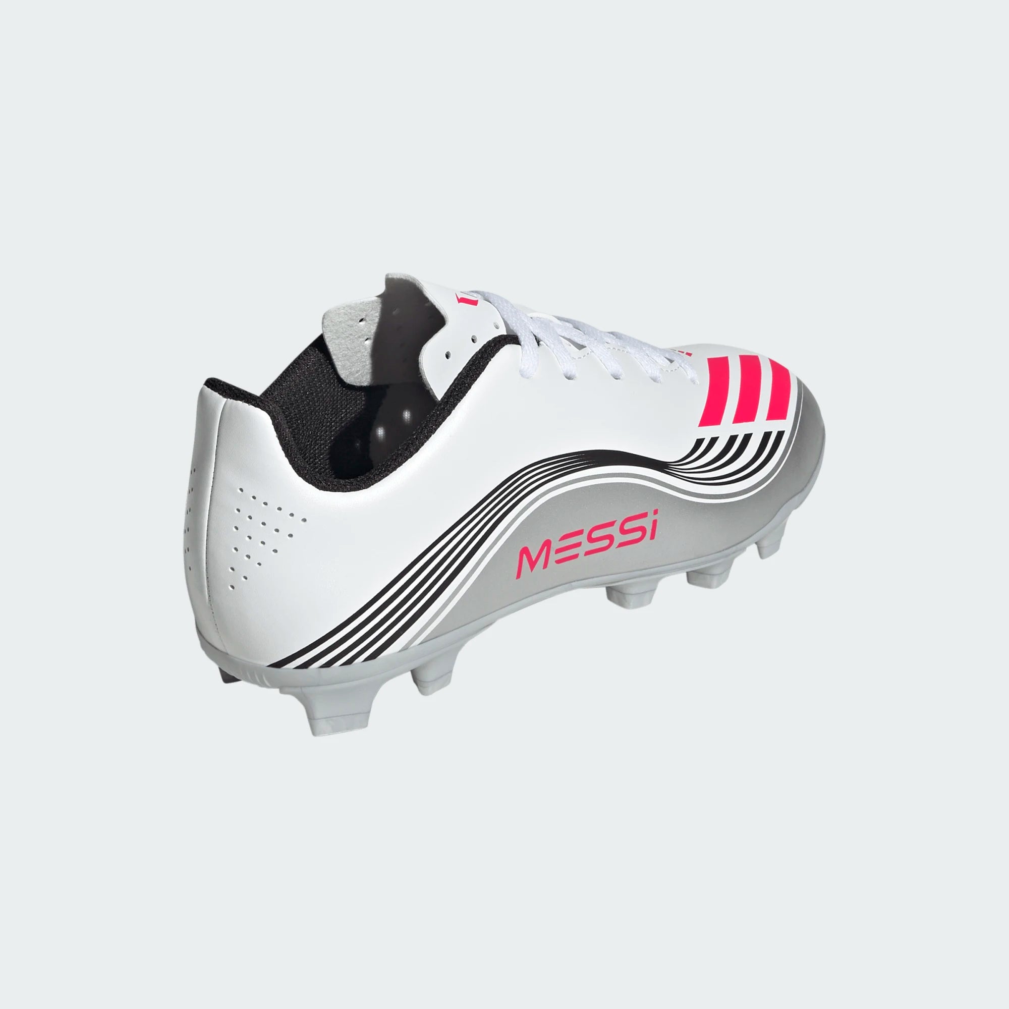 Adidas JR Messi F50 Club FXG FG/MG-WHITE/lUCID RED/METALLIC