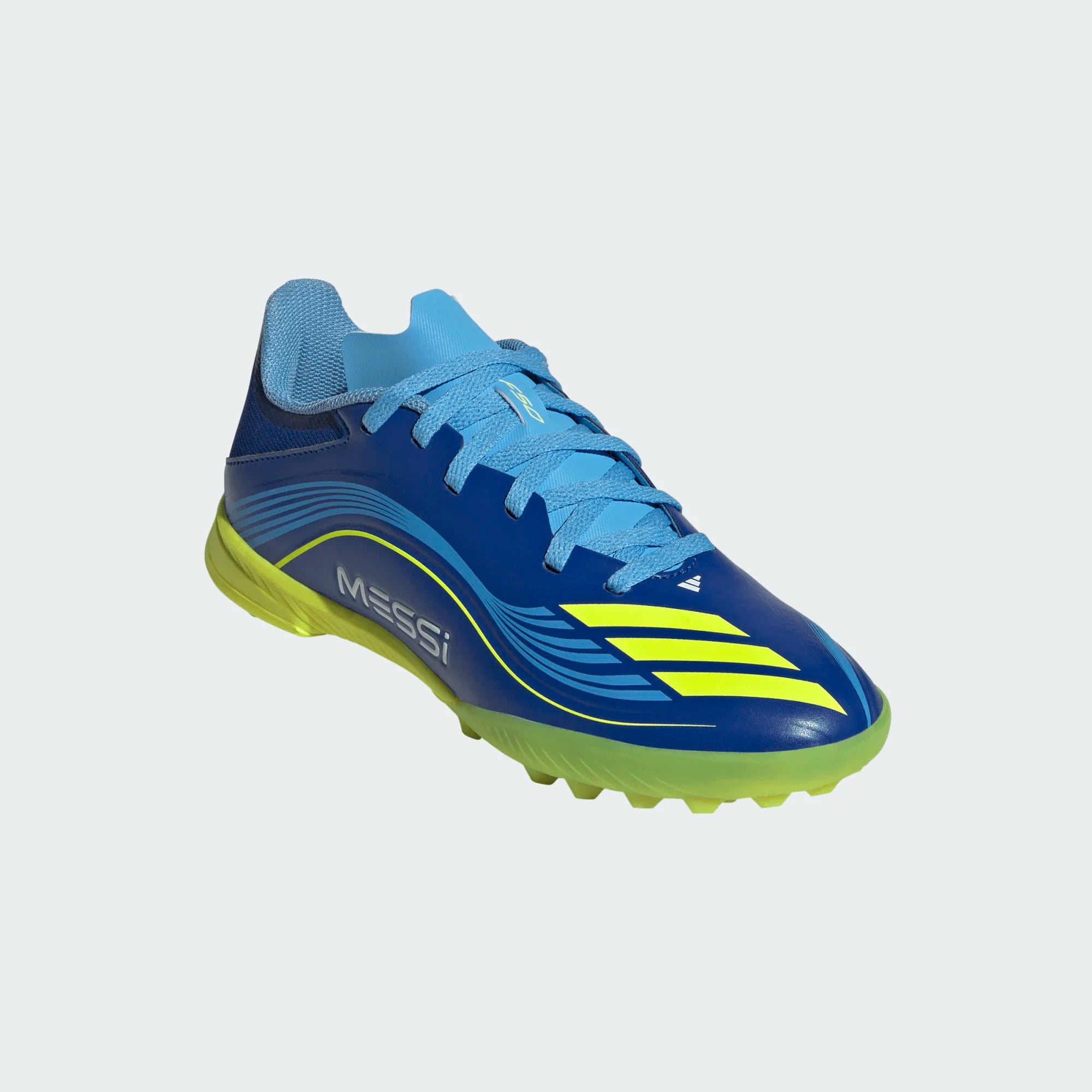 Adidas Jr Messi F50 League Turf Soccer Shoes-ROYBLU/SYELLO/SEBLBU