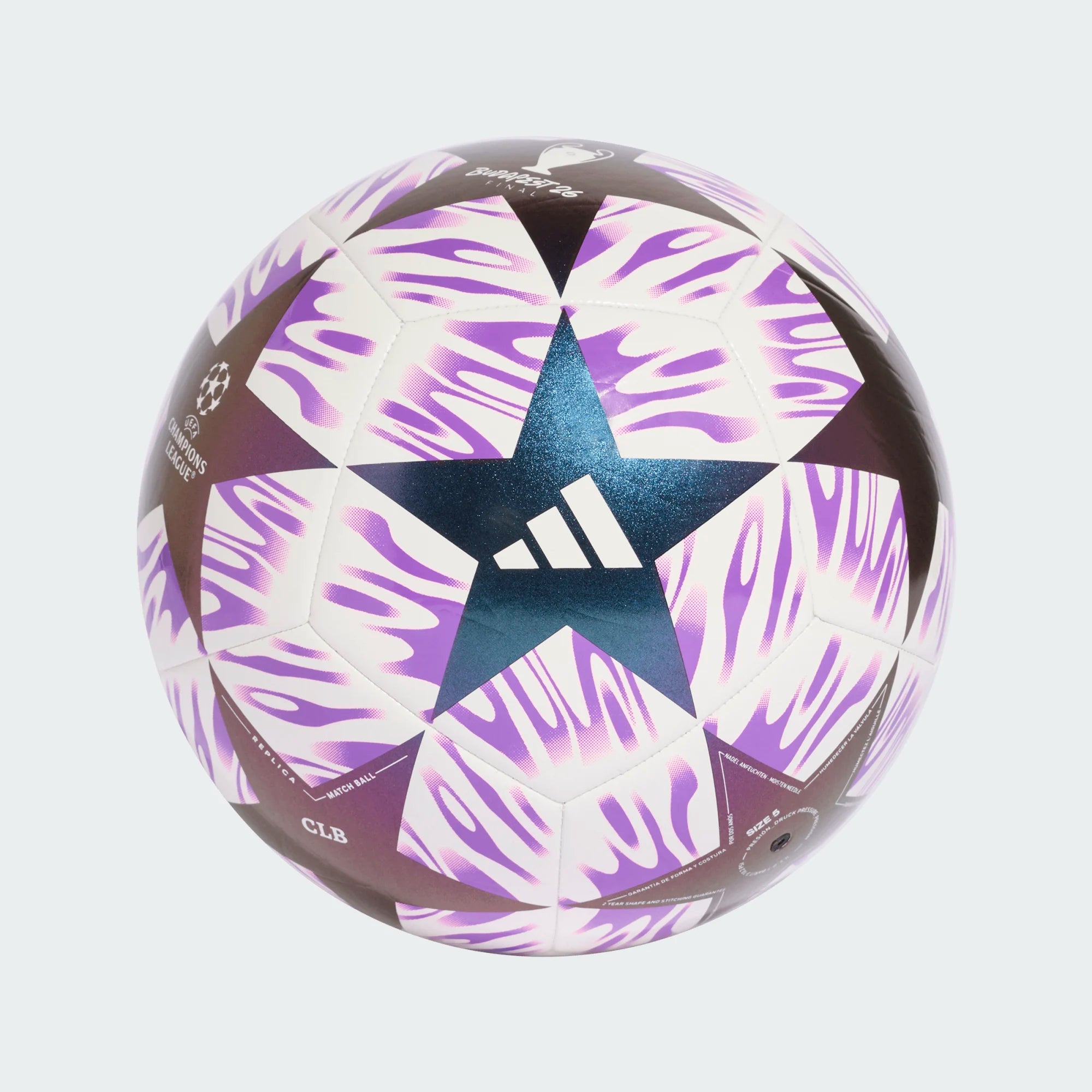 Adidas Champions League Budapest Club Soccer Ball 26/27-WHITE/SHOPUR