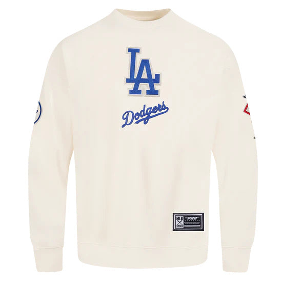 PRO STANDAR LOS ANGELES DODGERS MODERN ORIGINALS MEN'S FLC CREWNECK - EGG