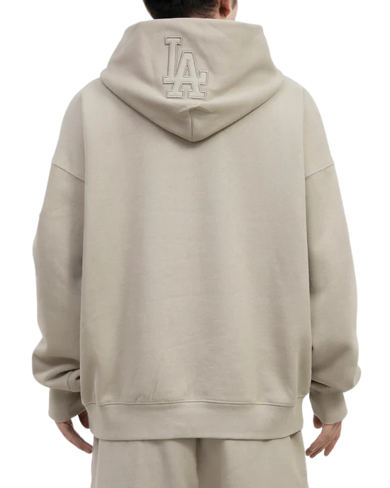 Pro Standard Los Angeles Dodgers Neutral Drop Hoodie-Taupe