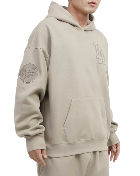 Pro Standard Los Angeles Dodgers Neutral Drop Hoodie-Taupe