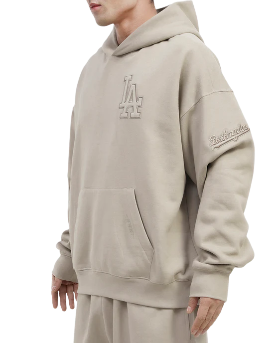 Pro Standard Los Angeles Dodgers Neutral Drop Hoodie-Taupe