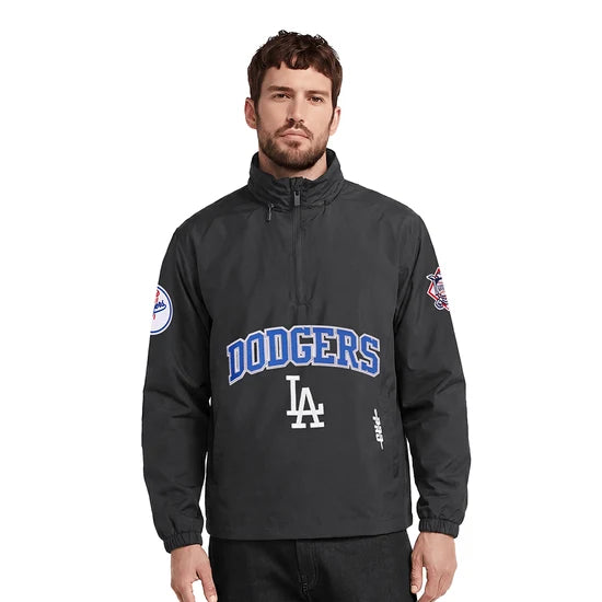 Pro Standard Los Angeles Dodgers Pre Game Jacket With Hood-Black