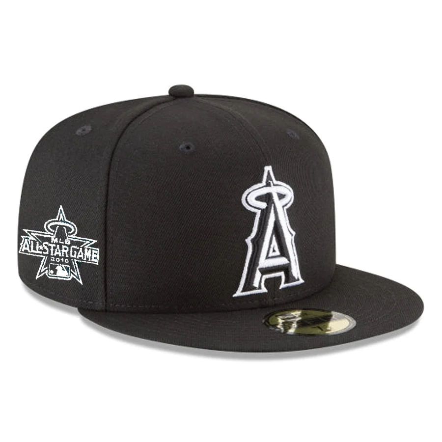 New Era Los Angeles Angels Side Patch 2010 All-Star Game 59fifty Fitted Hat-Black/White