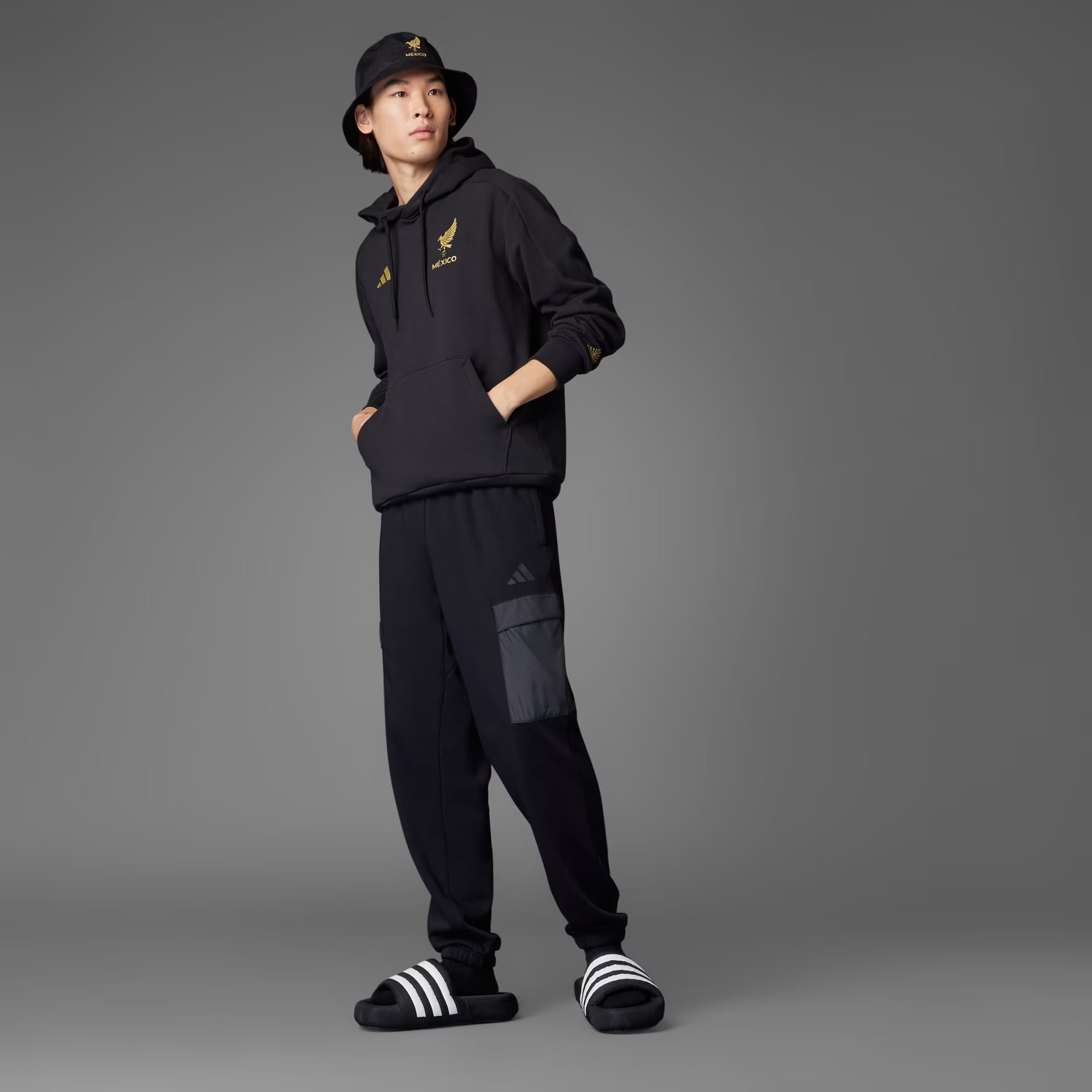 Adidas Mexico FMF DNA Hoodie-Black/Gold