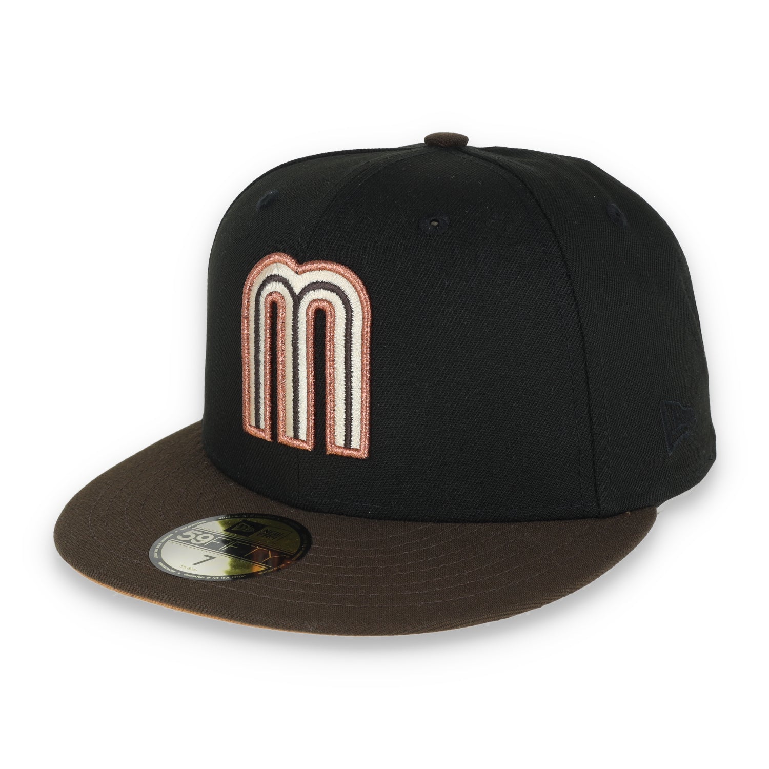 NEW ERA OFFICIAL MEXICO FLAG 59FIFTY FITTED HAT-BLK/WALNUT