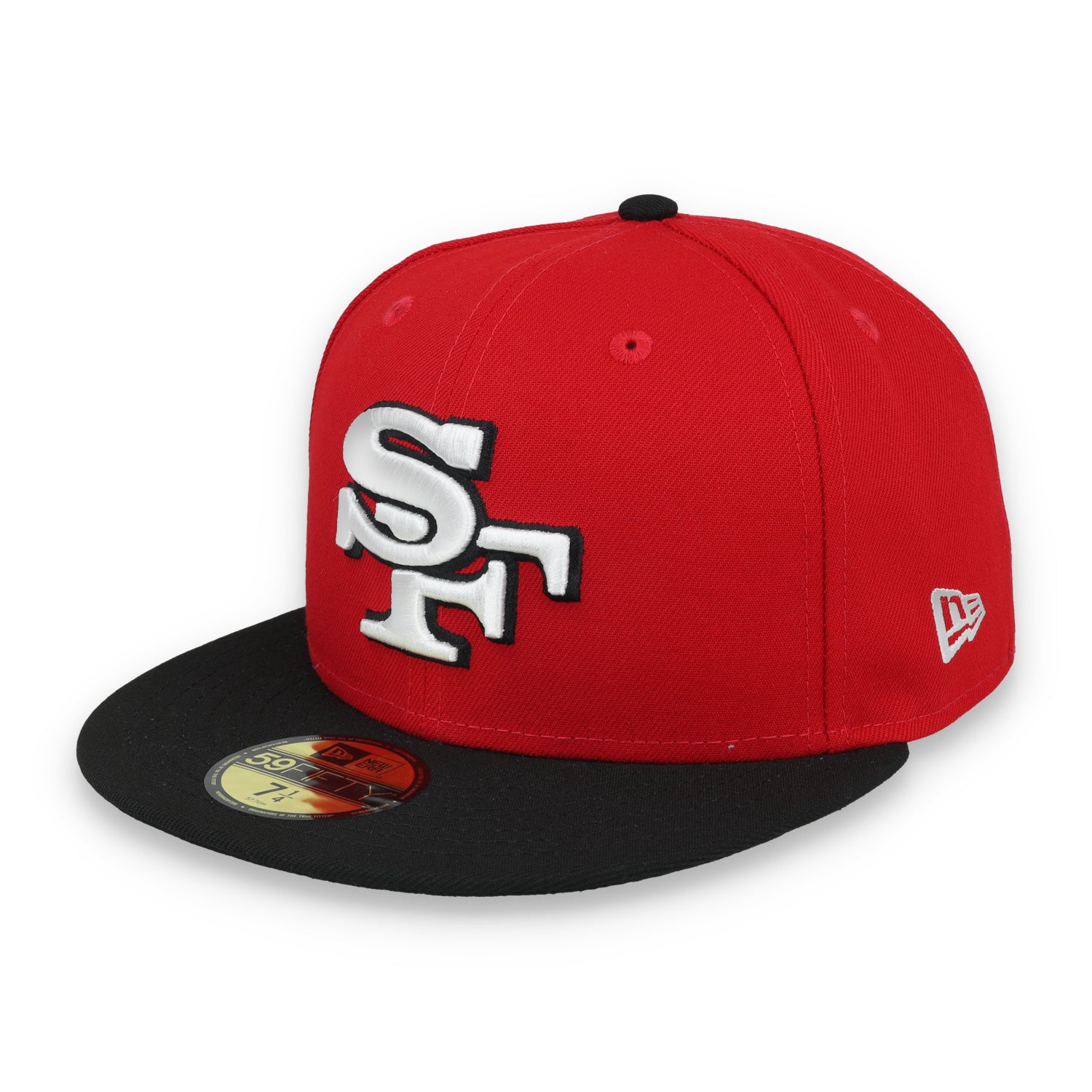 Exclusive San Francisco 49ers  Official 59FIFTY Fitted, 40TH ANNIVERSARY SIDE PATCH 59FIFTY FITTED HAT-BLACK/SCARLET