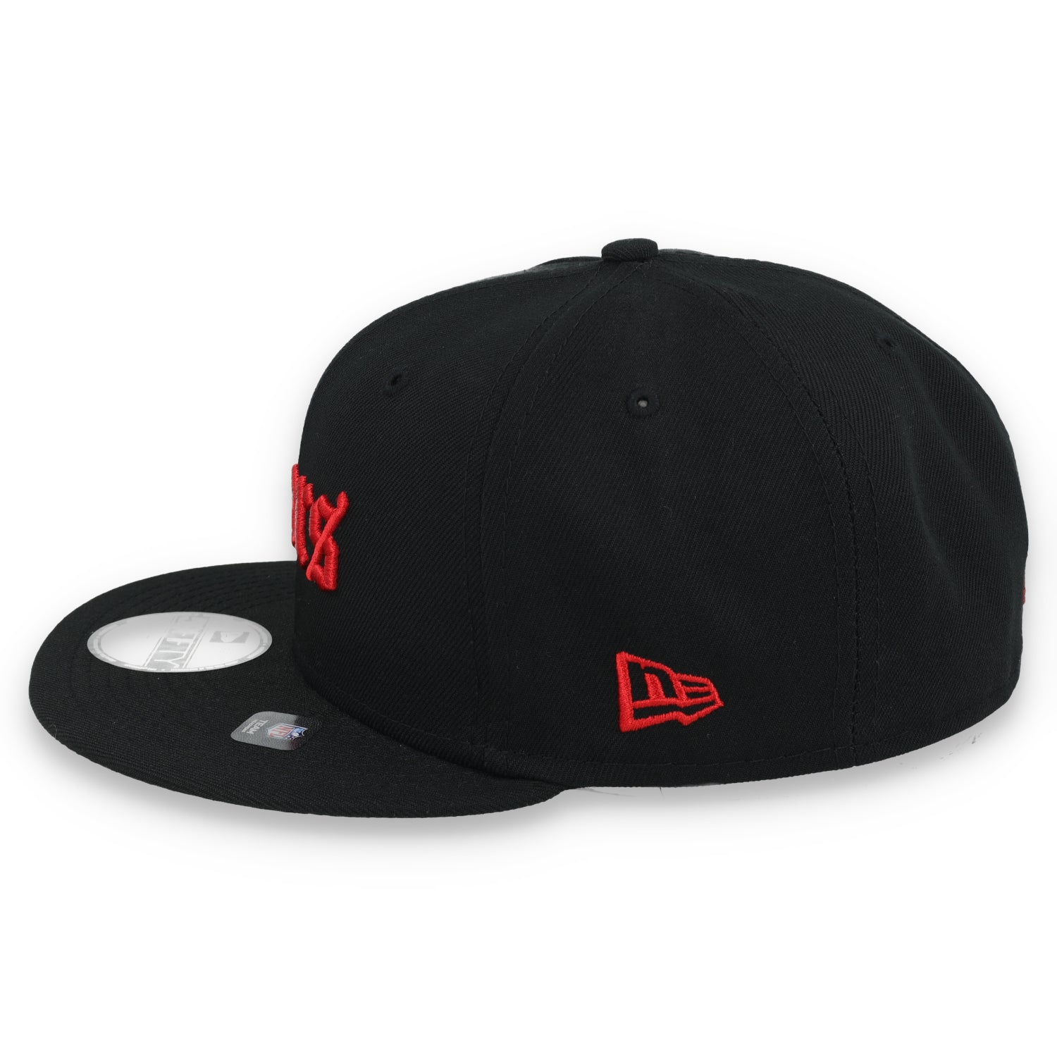 NEW ERA SAN FRANCISCO 49ERS GOTHIC SCRIPT 40TH ANNIVERSARY SIDE PATCH 59FIFTY FITTED HAT-BLACK/RED