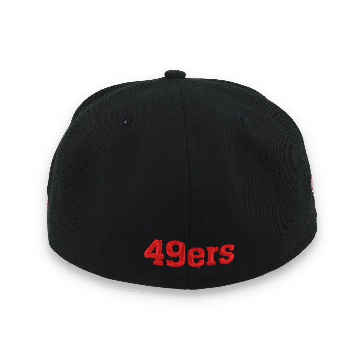 NEW ERA SAN FRANCISCO 49ERS GOTHIC SCRIPT 40TH ANNIVERSARY SIDE PATCH 59FIFTY FITTED HAT-BLACK/RED