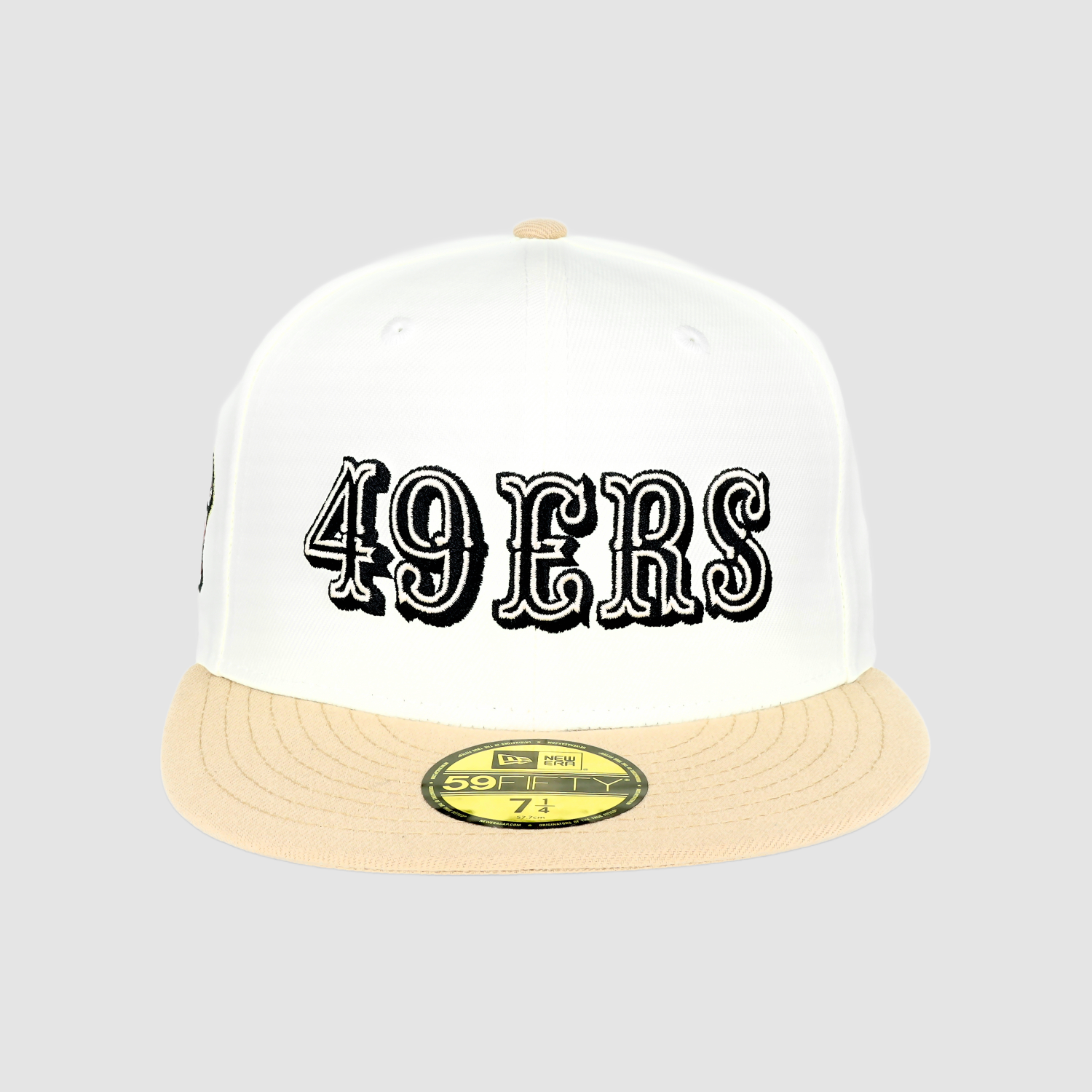 Exclusive San Francisco 49ers Official 59FIFTY Fitted, 75TH ANNIVERSARY SIDE PATCH SCRIPT -CHROME