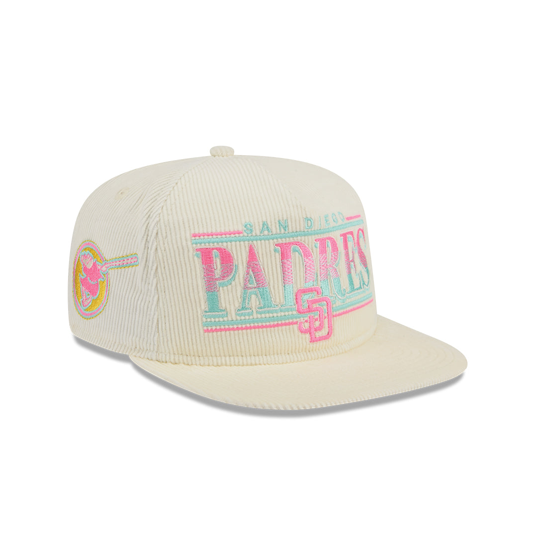 New Era San Diego Padres  Corduroy Throwback The Golfer Snapback Hat