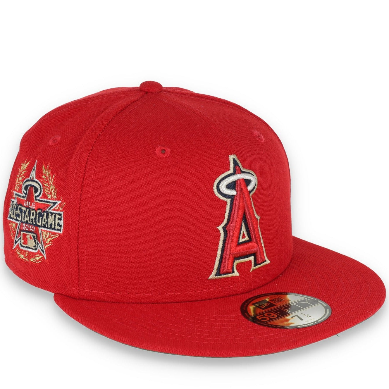 New Era Anaheim Angels Laurel All Star Game 2010 Side Patch 59fifty Fitted Cap-Red