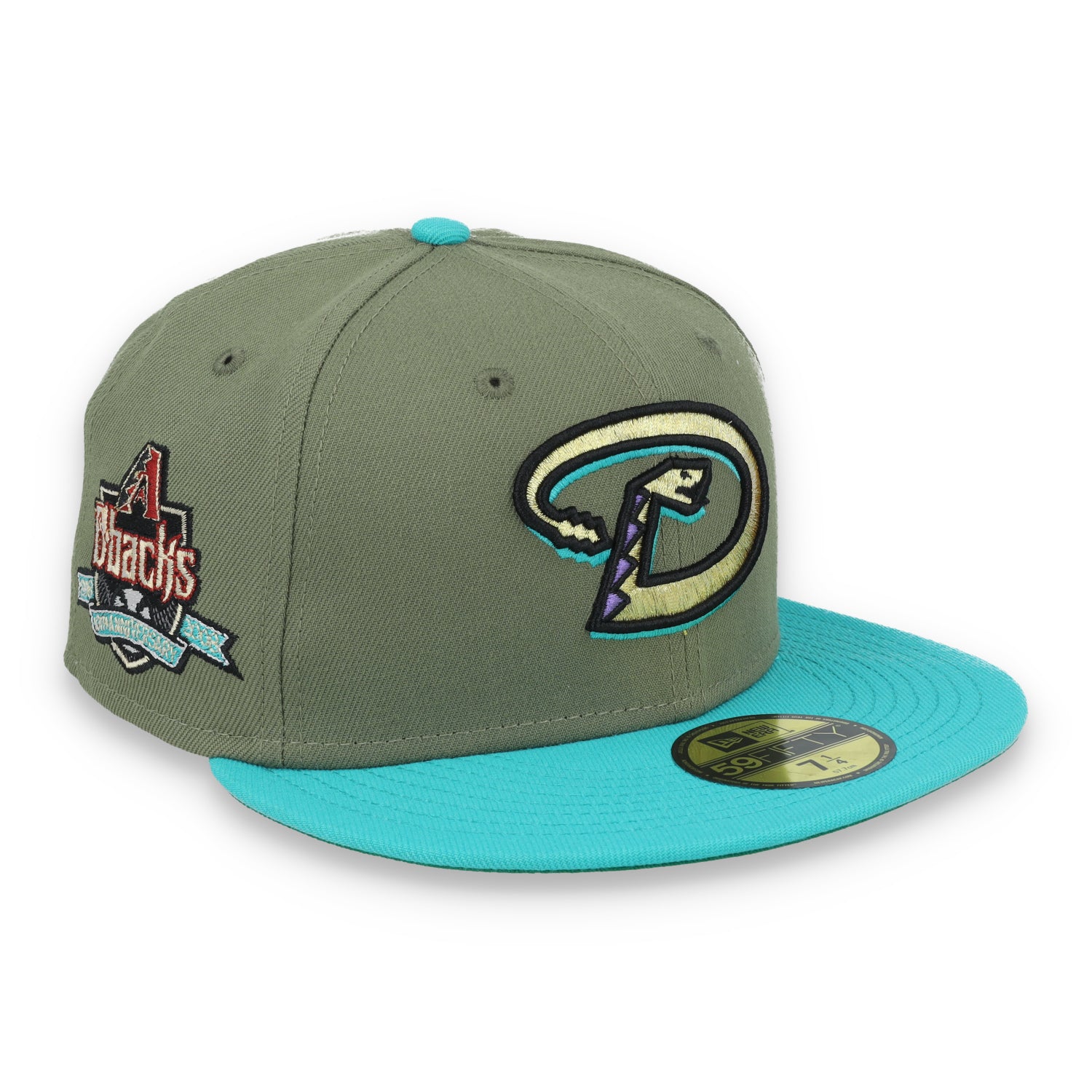 New Era Arizona Diamondbacks 10th Anniversary Side Patch 59FIFTY Fitted Hat- Olive Green