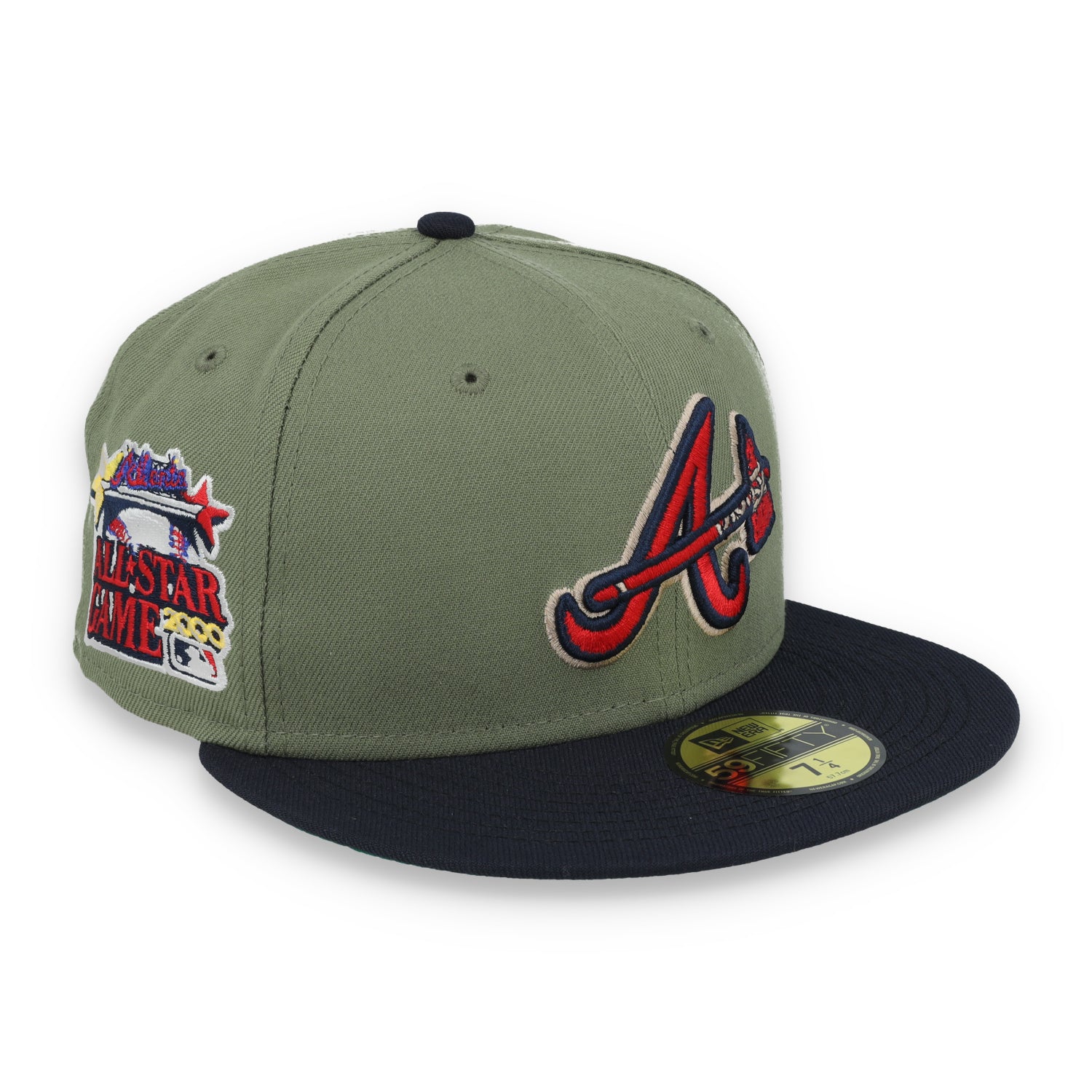 New Era Atlanta Braves 2000 All Star Game Side Patch 59FIFTY Fitted Hat-Olive Green